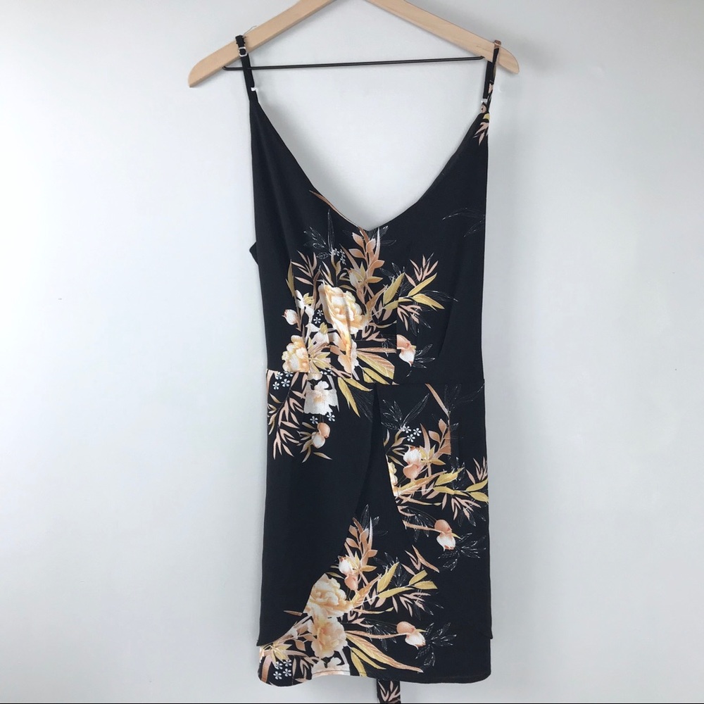 🍄Yoins black floral dress women's XXL